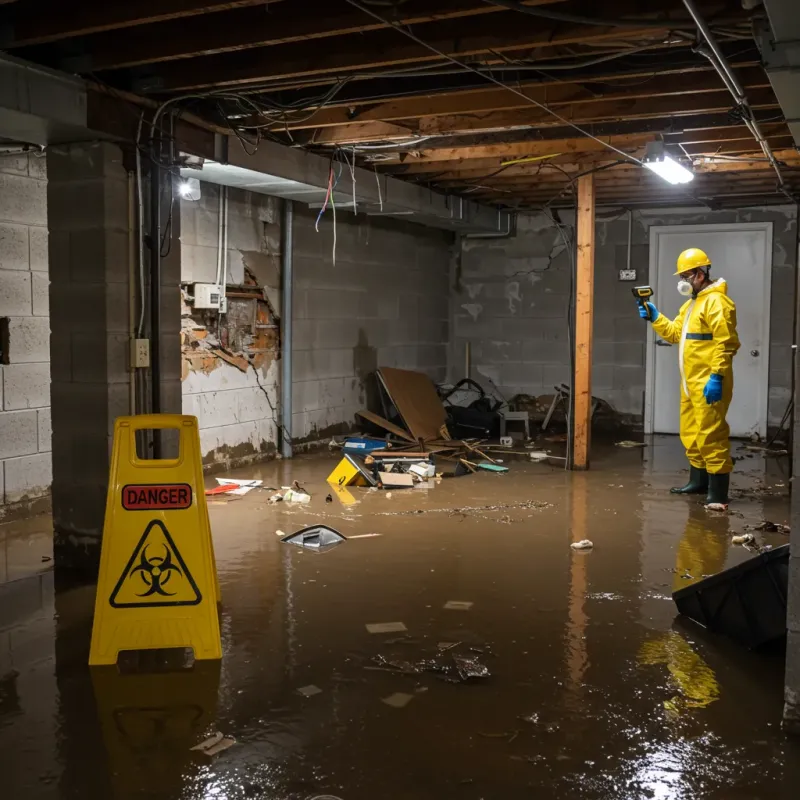Flooded Basement Electrical Hazard in Three Rivers, OR Property